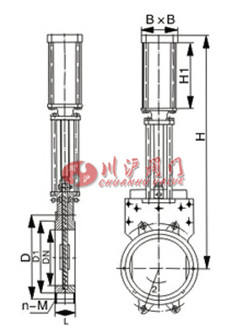 PZ673X-6、PZ673X-10_氣動(dòng)漿液閥結(jié)構(gòu)圖